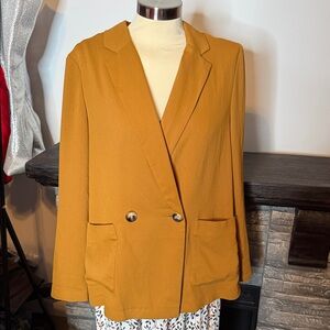 Topshop Golden Double-Breasted Blazer